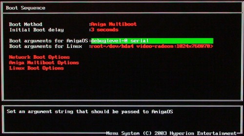 Debug to Serial Redirect on Amiga OS 4.x - Final Result